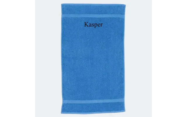 Hav Blåt Håndklæde - Brodering I Toppen 50x90