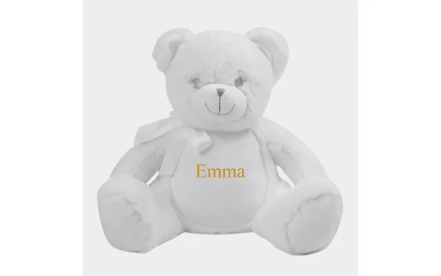 Hvid Bamse Med Navn - Navn 54654654 42cm