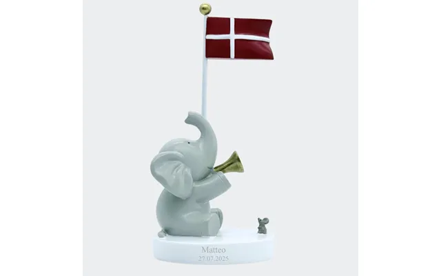 Kids By Friis Bordflag, Elefant Med Mus Og Trompet - M U Navn