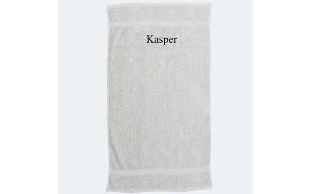 Lysegråt Håndklæde - Brodering I Toppen 100x150