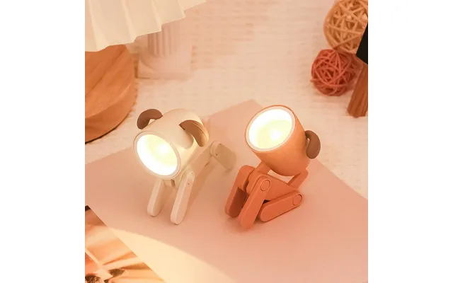Mini Hundelampe Led Natur- Sødt Natlys Til Børneværelset