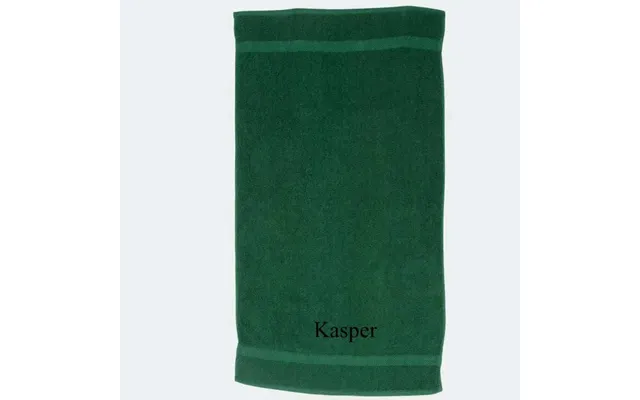 Mørkegrønt Håndklæde - Brodering I Bunden 70x130