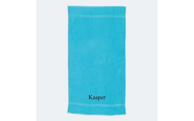 Ocean Blåt Håndklæde - Brodering I Bunden 50x90