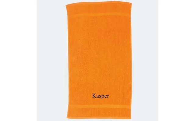 Orange Håndklæde - Brodering I Bunden 50x90