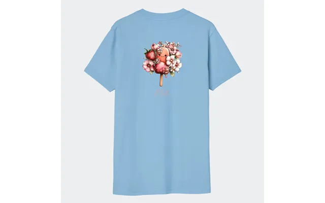 Personlig T-shirt Til Børn Søde Is. Se Farver Og Motiver - T-shirt Print På Ryggen Lyseblå 3-4 År