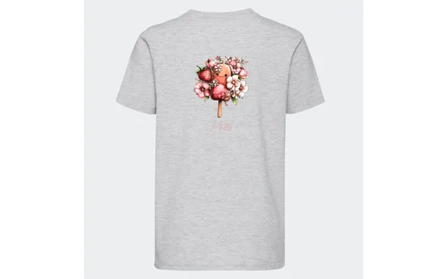 Personlig T-shirt Til Børn Søde Is. Se Farver Og Motiver - T-shirt Print På Ryggen Lysegrå 3-4 År