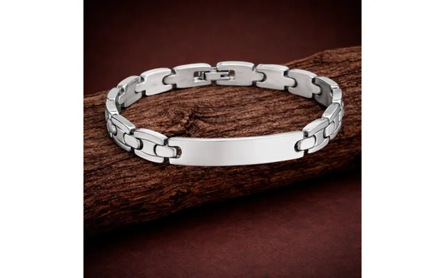 Rektangulært Id-armbånd Til Mænd I Rustfrit Stål M U Gravering - Uden Navn Rustfrit Stål 8x228,6mm