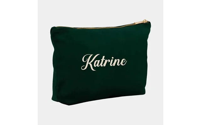 Stor Velour Accessory Taske - Mørkegrøn