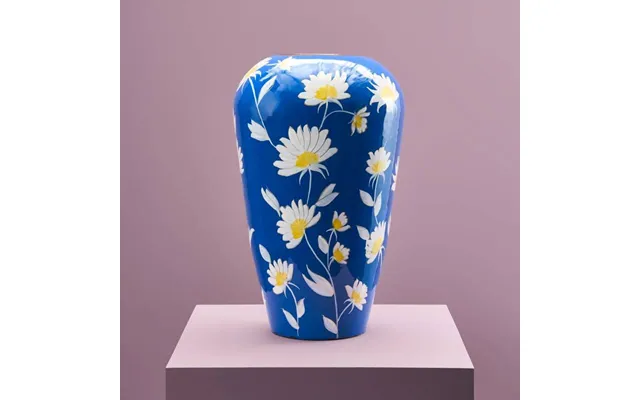 Vase Margarita, Metal Håndmalet, 30 X 30 X 49 Cm - Blå 3