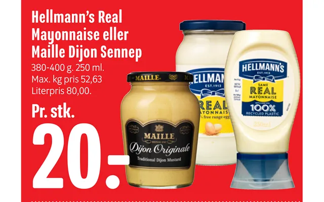 Hellmann’s Real Mayonnaise Eller Maille Dijon Sennep