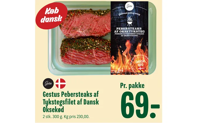 Gestus Pebersteaks Af Tykstegsfilet Af Dansk Oksekød