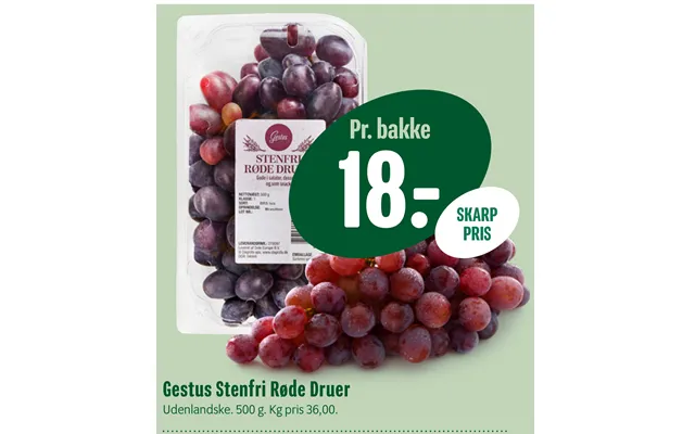 Gestus Stenfri Røde Druer