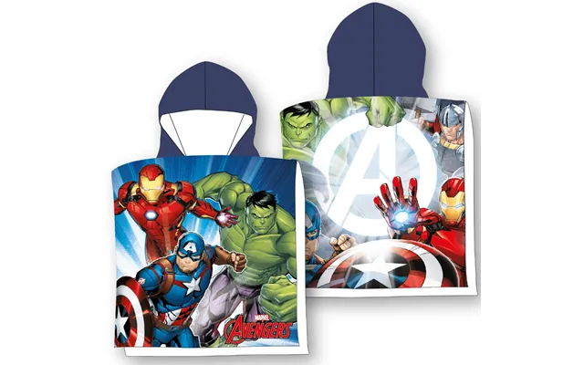 Avengers Poncho Badehåndklæde Med Hætte - 100 Procent Bomuld