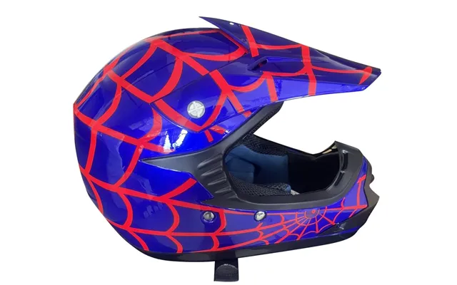 Børne Crosser Hjelm Spiderblue Str. M Ny Model