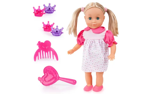 Charlene Dukke 33 Cm Med Hårspænder - Børste M.v.