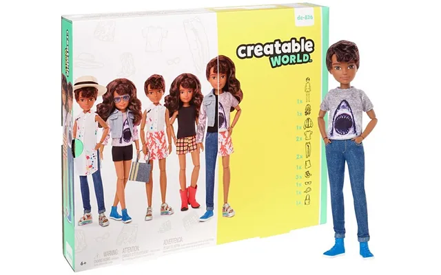Creatable World Deluxe Dukke Med Brunt Bølget Hår
