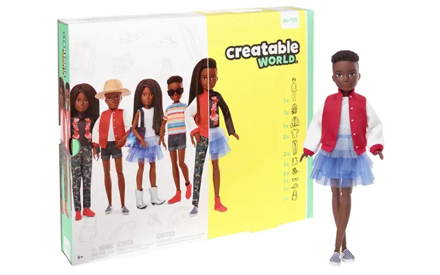 Creatable World Deluxe Dukke Med Sort Flettet Hår