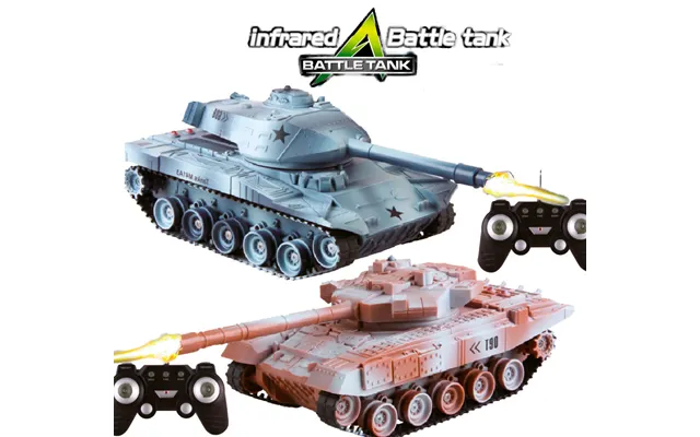 Fjernstyret Battle Tanks Med Ir Kampsystem Grå Sand 27,5 Cm 2 Stk