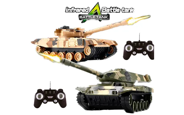 Fjernstyret Battle Tanks Med Ir Kampsystem Grøn Sand 27,5 Cm 2 Stk