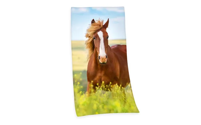 Heste Badehåndklæde 75x150 Cm - 100 Procent Bomuld
