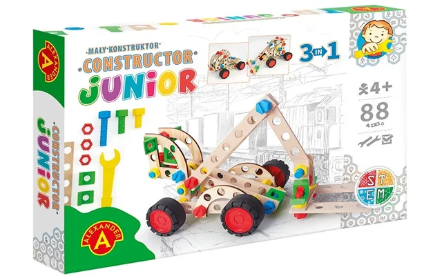Junior Træ Konstruktionsbyggesæt 3-i-1 Gaffeltruck