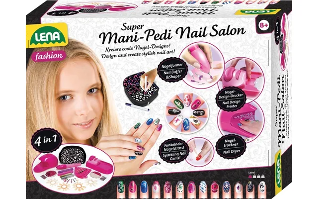 Lena Mani-pedi Neglesalon 4 I 1 Sæt