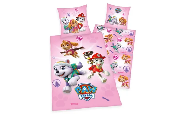 Paw Patrol Pink Sengetøj - 100 Procent Bomuld