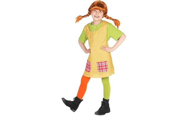 Pippi Langstrømpe Børnekostume Udklædningstøj Str. 158-164