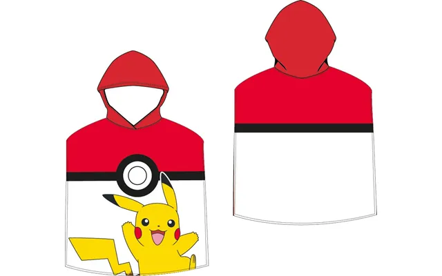 Pokemon Poncho Badehåndklæde Med Hætte - 100 Procent Bomuld