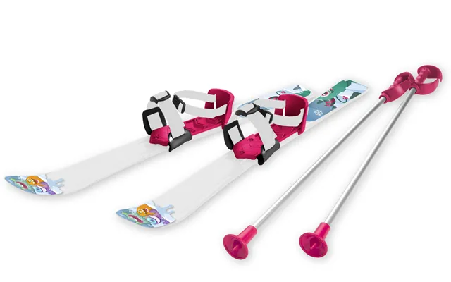 Ski Til Børn 70 Cm Med Skistave - Hvid Pink