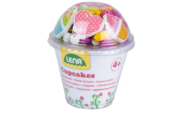 Træperler Cupcake Pink - Lav-det-selv Halskæde