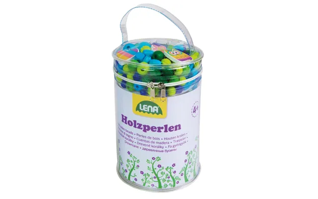 Træperler Stor Pakke Blå - Lav-det-selv Halskæde