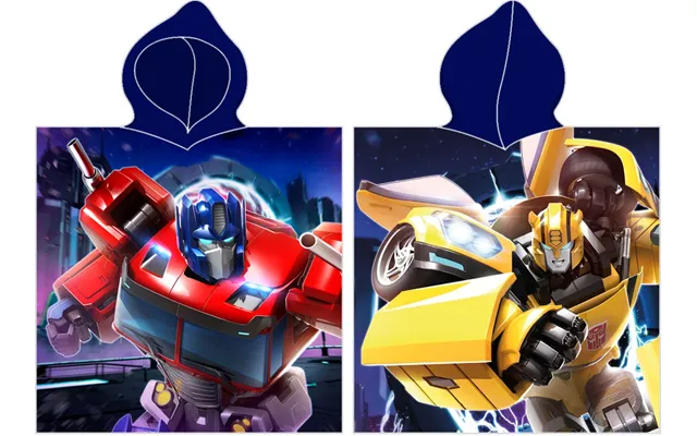 Transformers Poncho Badehåndklæde Med Hætte - 100 Procent Bomuld
