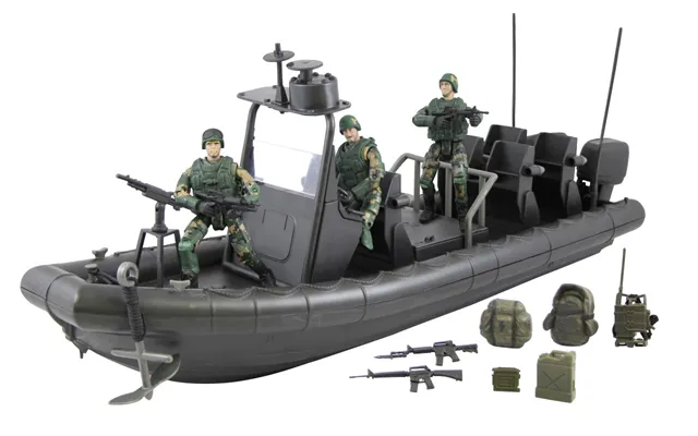 World Peacekeepers 1 18 Militær Marine Båd Inkl. 3 Actionfigurer