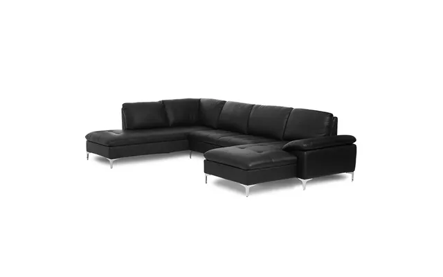 Valencia U-sofa - Sort Læder
