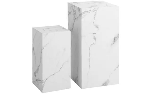 Homeville Avery Sofabordsæt I Hvid Marmorprint 35x35x70cm