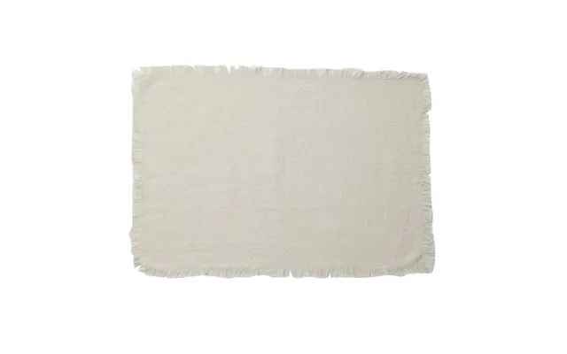 Dækkeserviet Leo Beige M Frynsekant - Nordal