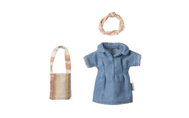 Denim Kjole Og Taske T Mor Mus - Maileg