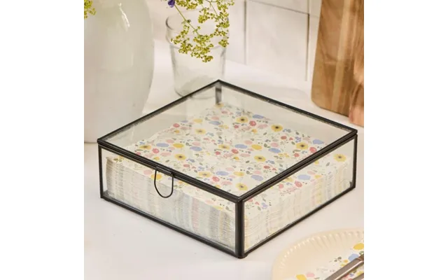 Glasæske Servietholder Solitaire M Mørk Finish - Ib Laursen 21,5x21,5