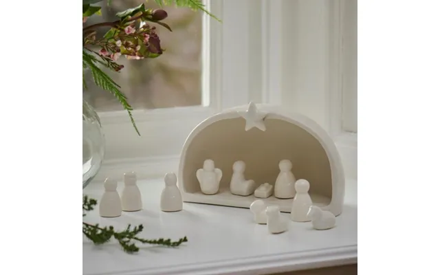 Julekrybbe I Porcelæn M 11 Figurer - Ib Laursen