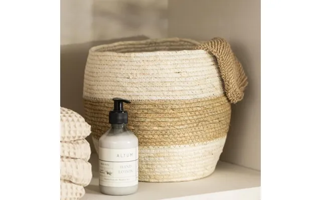 Kurv Creme M Naturfarvet Stribe - Ib Laursen