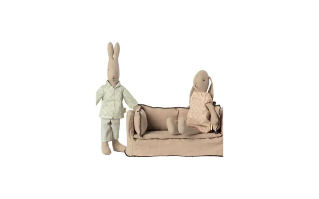 Miniature Sofa Sandfarvet M Sorte Kanter - Maileg