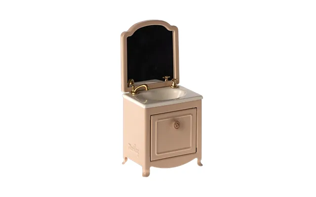 Miniature Vask M Skab & Spejl Rosa - Maileg