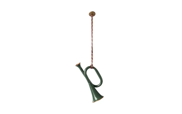 Mørkegrøn Trompet Metalornament - Maileg 2024
