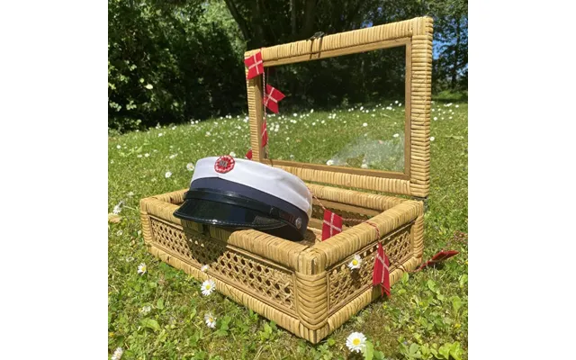 Opbevaringsboks T Studenterhue Case I Rattan M Glaslåg - Nordal 24 X 37 Cm