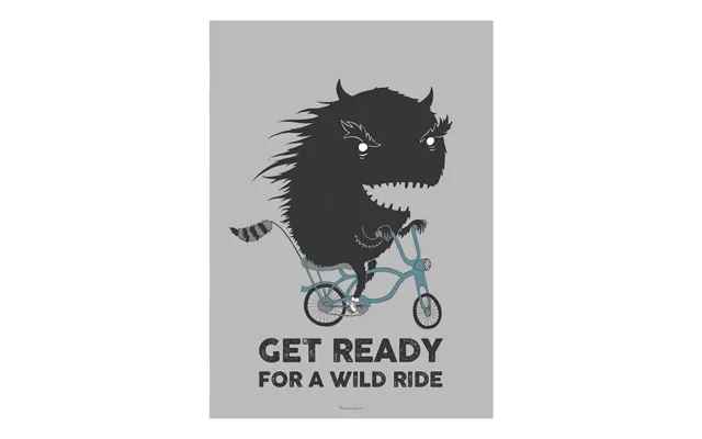 Plakat - Bloomingville M Monster På Cykel 70x50
