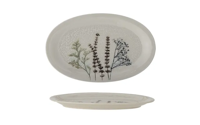 Serveringsfad Oval Bea Creme M Grene - Bloomingville L 28,5