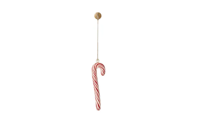 Sukkerstok Rød M Hvide Striber Metalornament - Maileg L 12