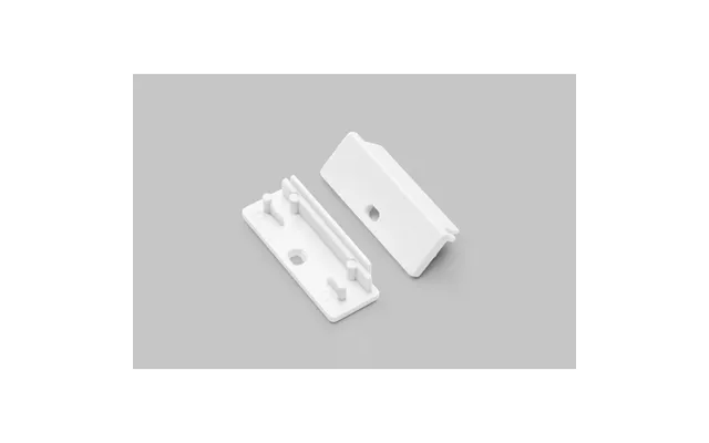 1 Stk. Endestykke Wide24 - Med Hul, Hvid