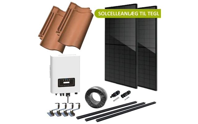 10kw Komplet 3-faset Solcelleanlæg - Til Tegl, Deye Inverter, Sort I Sort